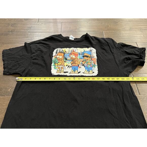 Delta Pro Weight Mens Black Bart Simpson Wutang Tupac Biggie Hip Hop Tshirt XXL - Picture 7 of 9